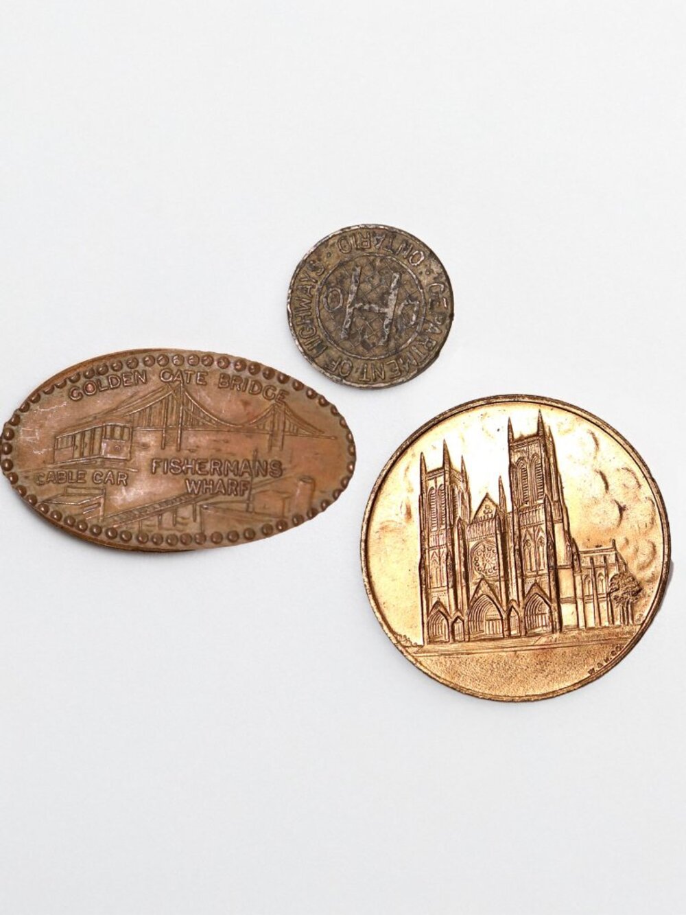 Vintage Token Coin Lot Ontario Highway Elongated Penny San Francisco Souvenir